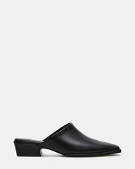 DESSA Black Leather Square-Toe Mule Women's Flat | Steve Madden discount