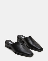 DESSA Black Leather Square-Toe Mule Women's Flat | Steve Madden discount