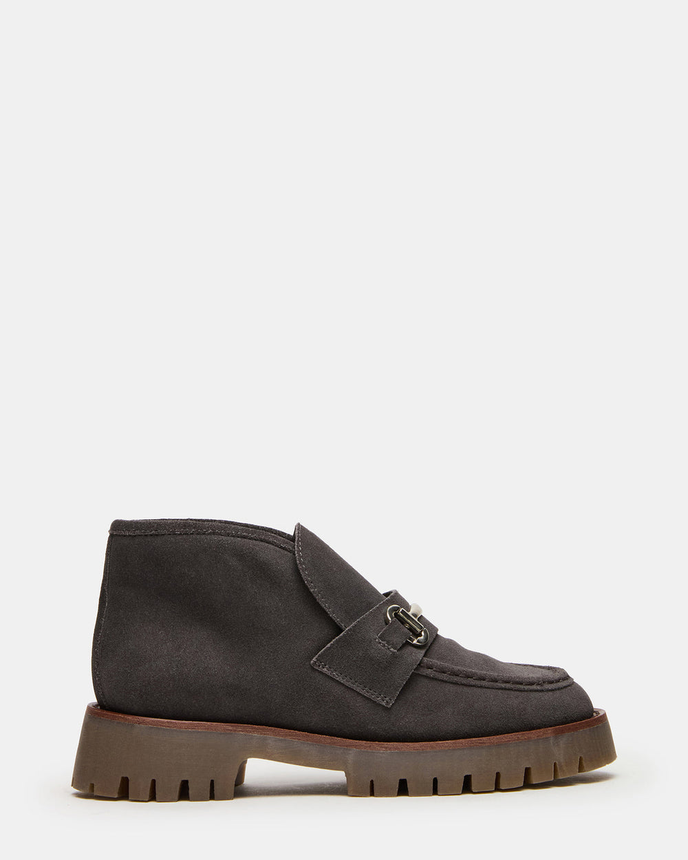 LEON Grey Suede Platform Lug Sole Women's Loafer | Steve Madden online