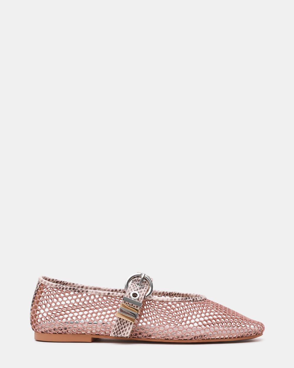 LUCIA Blush Multi Mesh Mary Jane Ballet Women's Flat | Steve Madden discount