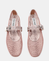 LUCIA Blush Multi Mesh Mary Jane Ballet Women's Flat | Steve Madden discount