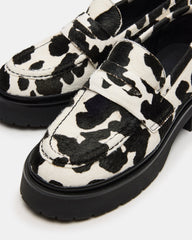 LAYKEN-H Black/White Platform Lug Women's Loafer | Steve Madden Sale