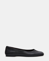 NURTURE Black Leather Square-Toe Ballet Women's Flat | Steve Madden online