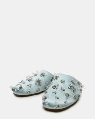 PEARSON Blue Satin Rhinstones Rounded-Toe Slip-On Women's Flat | Steve Madden US
