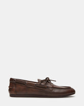 SAG Brown Leather Women's Boat Shoe | Steve Madden US