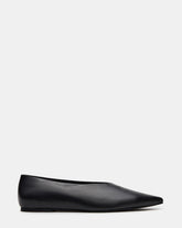 FLOYD Black Leather Pointed-Toe Ballet Women's Flat | Steve Madden outlet