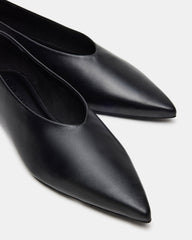 FLOYD Black Leather Pointed-Toe Ballet Women's Flat | Steve Madden outlet