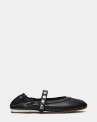 ANAYA Black Leather Studs Mary Jane Ballet Women's Flat | Steve Madden outlet