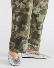 LENI Silver Rhinestones Square-Toe Ballet Women's Flat | Steve Madden for Sale
