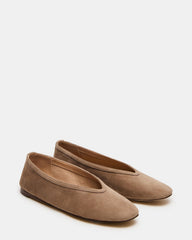 LENI Taupe Suede Square-Toe Ballet Women's Flat | Steve Madden discount