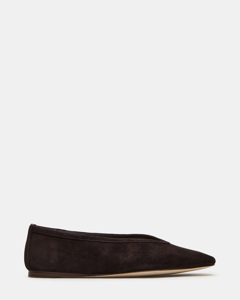 LENI Brown Suede Square-Toe Ballet Women's Flat | Steve Madden US