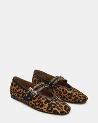 LYDIA Leopard Square-Toe Mary Jane Ballet Women's Flat | Steve Madden for Sale