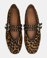 LYDIA Leopard Square-Toe Mary Jane Ballet Women's Flat | Steve Madden for Sale