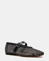 DREAMING Black Mesh Rhinestone Mary Jane | Women's Flats | Steve Madden near me