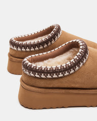 SELENA Chestnut Suede Women's Natural Slip-On Mule Flat | Steve Madden discount
