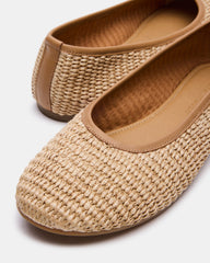 MERLOT Natural Raffia Ballet Women's Flat | Steve Madden outlet
