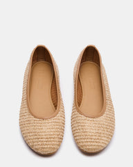MERLOT Natural Raffia Ballet Women's Flat | Steve Madden outlet