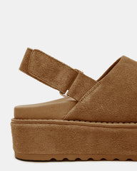 MELLOW Cognac Suede Women's Slingback Platform Clog | Steve Madden Sale