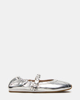 ANAYA Silver Leather Studs Mary Jane Ballet Women's Flat | Steve Madden online