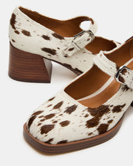 LISBON Brown Cow Print Square-Toe Mary Jane Women's Loafer | Steve Madden outlet