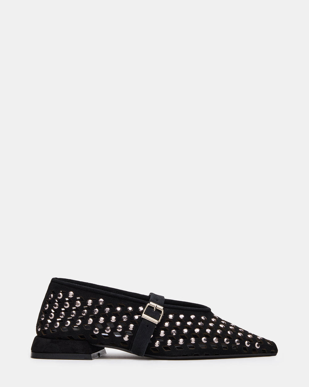 NICO Black Suede Women's Pointed-Toe Mary Jane Flat | Steve Madden on Sale