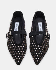 NICO Black Suede Women's Pointed-Toe Mary Jane Flat | Steve Madden on Sale