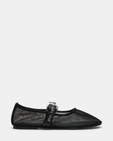 MITSY Black/Black Mary Jane Mesh Ballet Women's Flat | Steve Madden discount