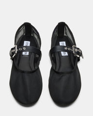 MITSY Black/Black Mary Jane Mesh Ballet Women's Flat | Steve Madden discount
