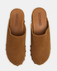 DANVER Chestnut Suede Studded Slip-On Mule Clog Women's Flat | Steve Madden near me