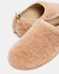 MINO Faux Fur Tan Women's Flat | Steve Madden Sale