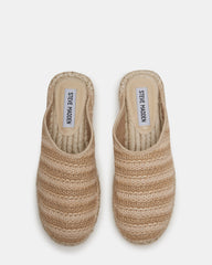 GILLIGAN Raffia Espadrille Mule Flat | Women's Flats | Steve Madden on Sale