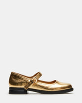 DELANCY Gold Leather Women's Mary Jane Flats | Steve Madden near me