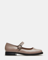 DELANCY Taupe Leather Women's Mary Jane Flats | Steve Madden discount