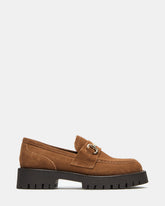 LANDO Cognac Suede Lug Women's Loafer | Steve Madden for Sale