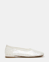 GARCELLE White Sequin Women's Ballet Flats | Steve Madden discount