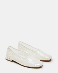GARCELLE White Sequin Women's Ballet Flats | Steve Madden discount
