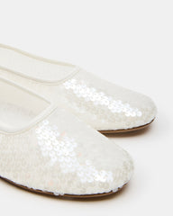 GARCELLE White Sequin Women's Ballet Flats | Steve Madden discount
