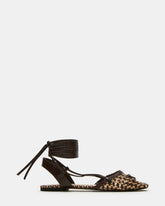 GOSSAMER Brown Leather Women's Woven Lace-Up Ballet Flat | Steve Madden outlet