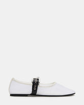 MITSY White/Black Mary Jane Mesh Ballet Women's Flat | Steve Madden for Sale