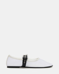 MITSY White/Black Mary Jane Mesh Ballet Women's Flat | Steve Madden for Sale
