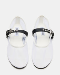 MITSY White/Black Mary Jane Mesh Ballet Women's Flat | Steve Madden for Sale