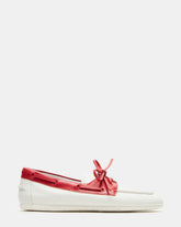 SAG Bone/Red Women's Boat Shoe | Steve Madden discount