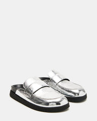 SKIPPER Silver Metallic Women's Slip-On Mule | Steve Madden US