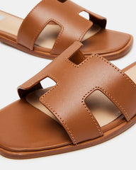 HADYN Cognac Leather Sandal | Women's Designer Sandals | Steve Madden near me