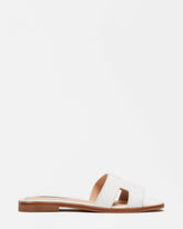 HADYN White Leather Sandal | Women's Designer Sandals | Steve Madden online