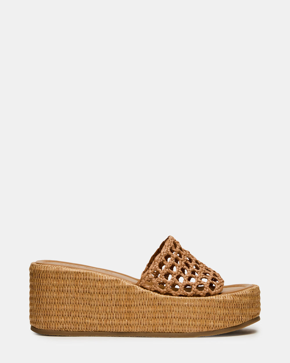 BRANDY Raffia Woven Mule Platform Slide Women's Sandal | Steve Madden for Sale