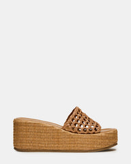 BRANDY Raffia Woven Mule Platform Slide Women's Sandal | Steve Madden for Sale