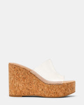 CASSI Cork Clear Platform Raffia Wedge Women's Sandal | Steve Madden outlet