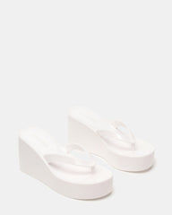 JELLA White Thong Wedge Women's Platform Sandal | Steve Madden US