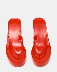 JELLA Red Thong Wedge Women's Platform Sandal | Steve Madden outlet